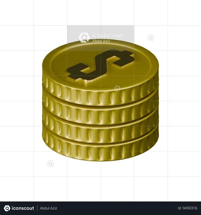 Coin Pile  3D Icon