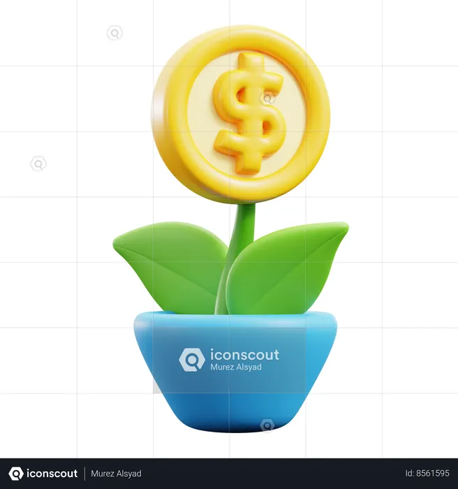 Coin Plant  3D Icon