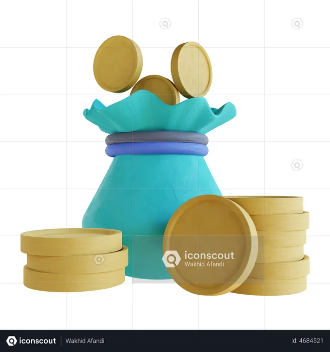 Coin Pouch  3D Illustration