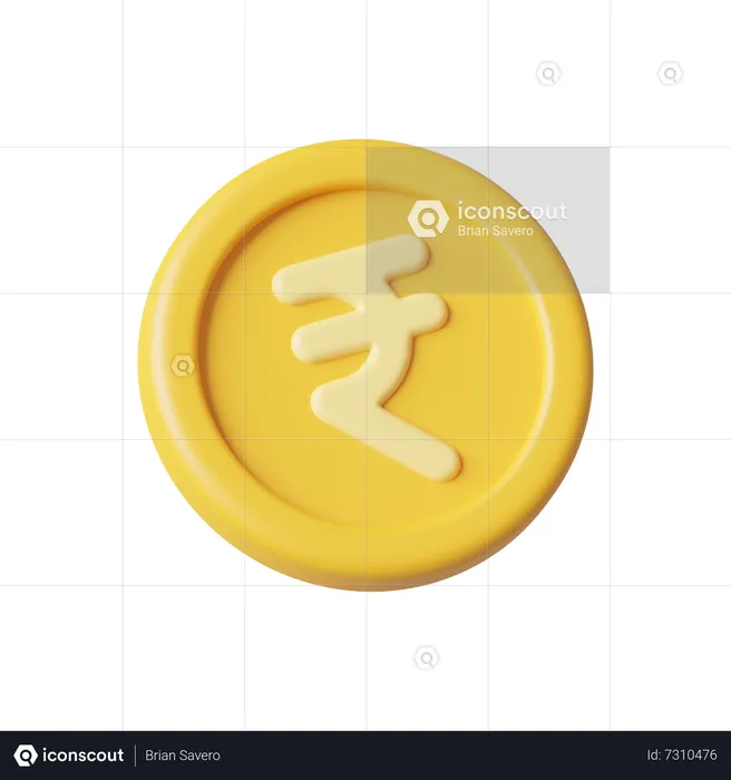 Coin Rupee  3D Icon