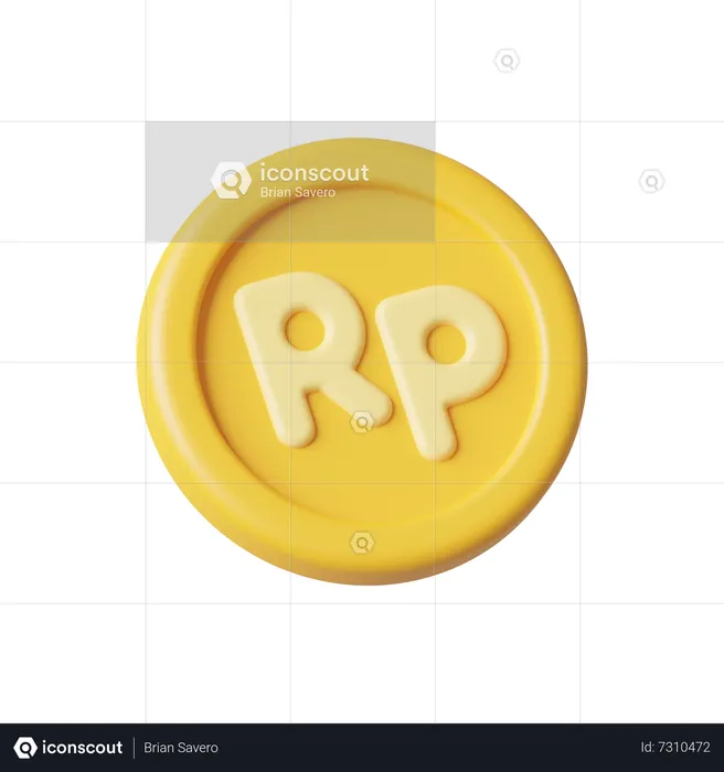 Coin Rupiah  3D Icon