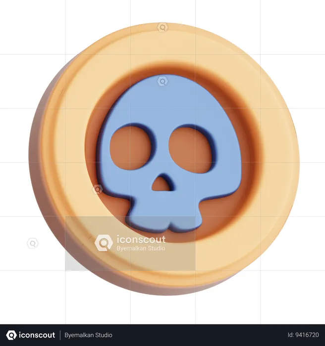 Coin Skull  3D Icon