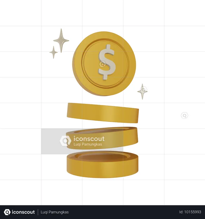 Coin Stack  3D Icon