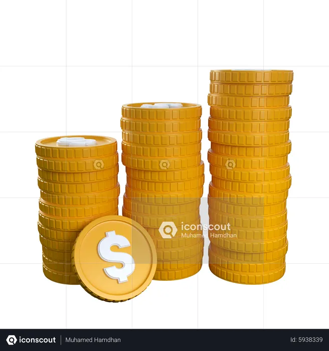 Coin Stack  3D Icon