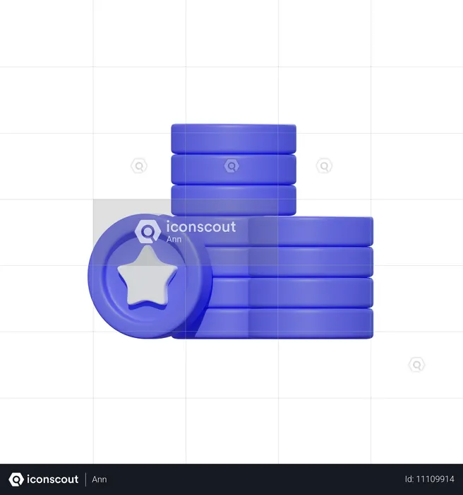 Coin Stack  3D Icon