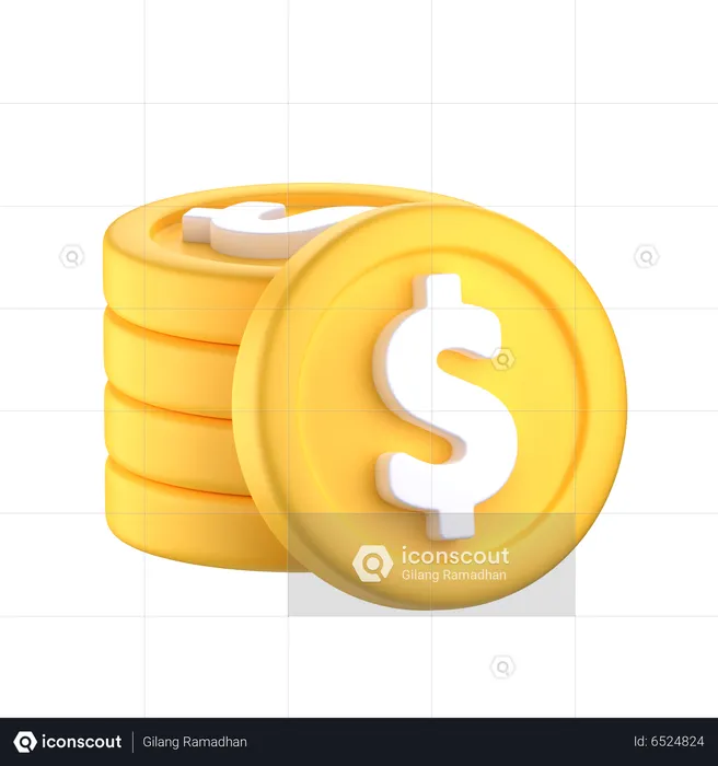 Coin Stack  3D Icon