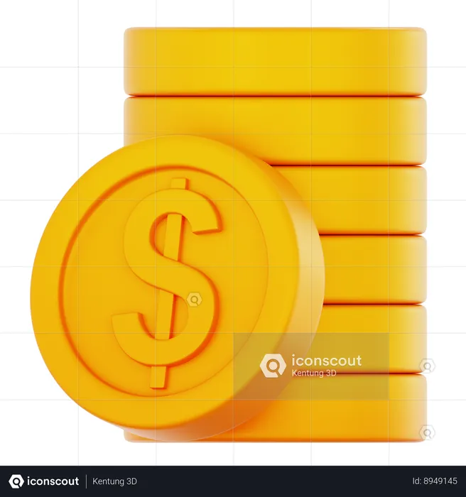 Coin Stack  3D Icon