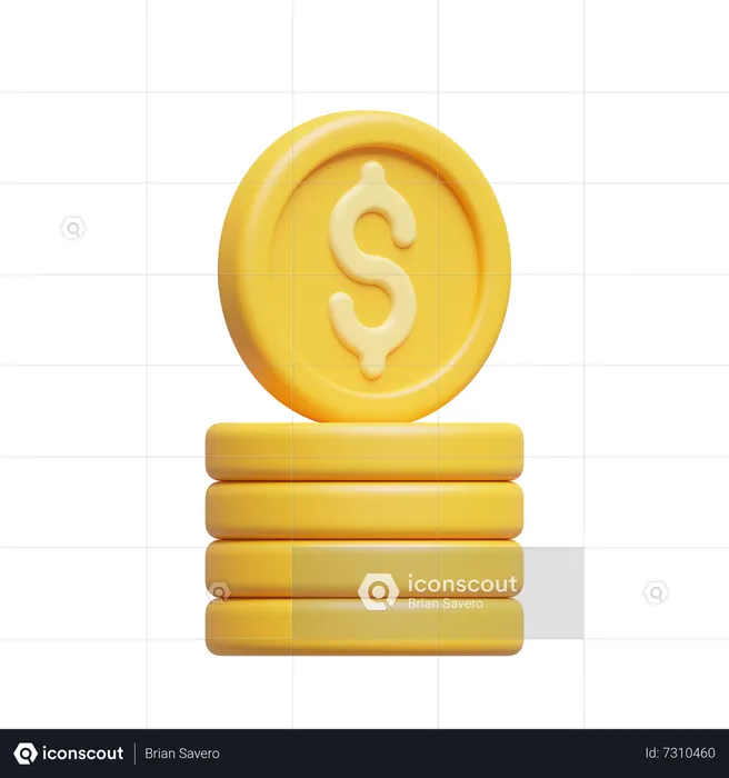 Coin Stack  3D Icon