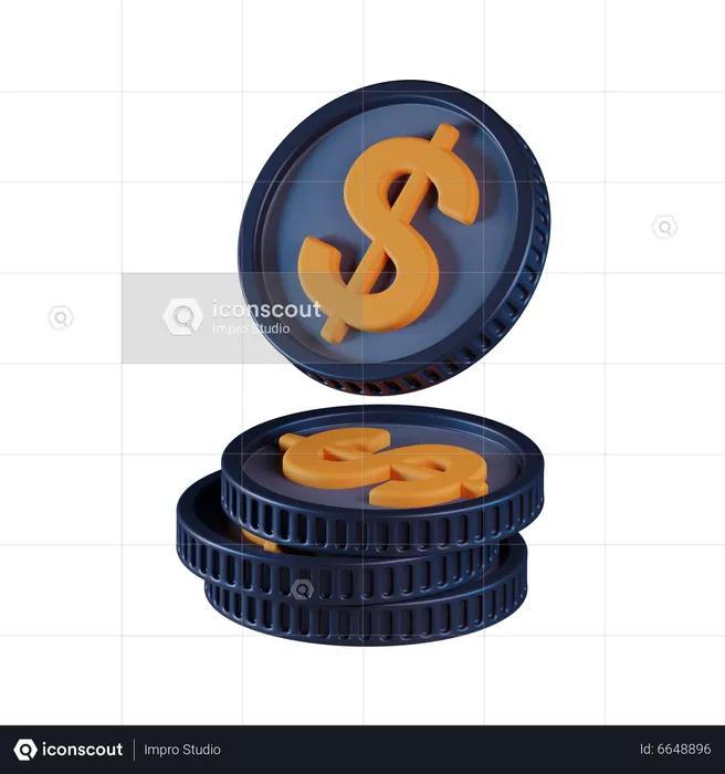 Coin Stack  3D Icon