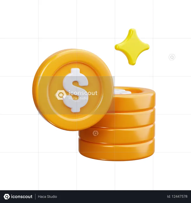 Coin Stack  3D Icon