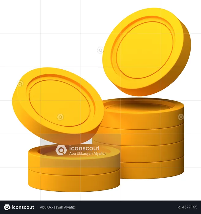 Flow coin stacks cryptocurrency. 3D render illustration 21627802 PNG