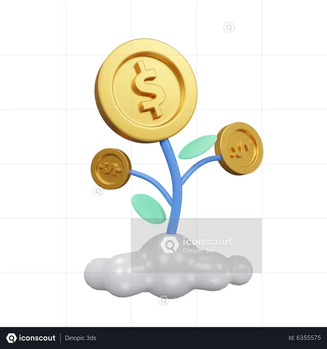 Coin Tree  3D Icon