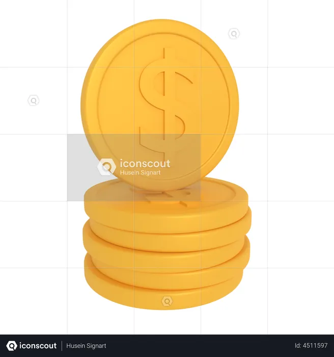 Coins  3D Icon