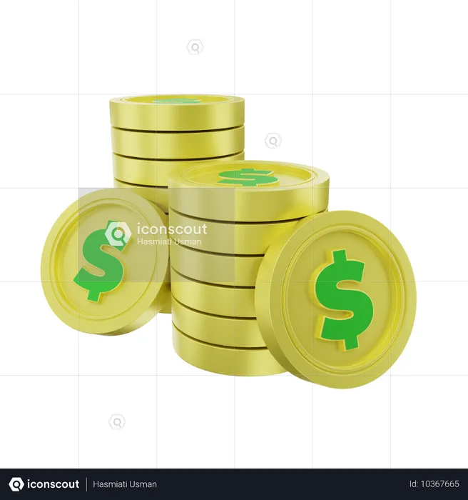 Coins  3D Icon