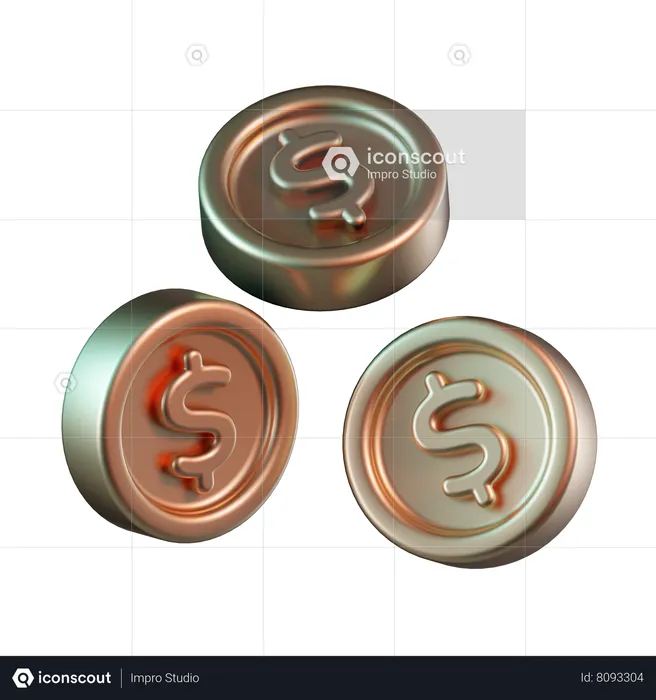 Coins  3D Icon