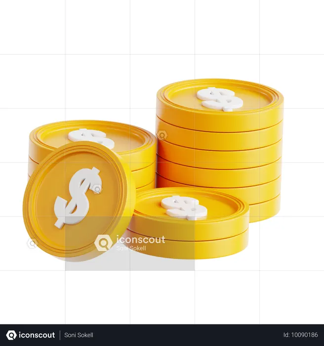Coins  3D Icon