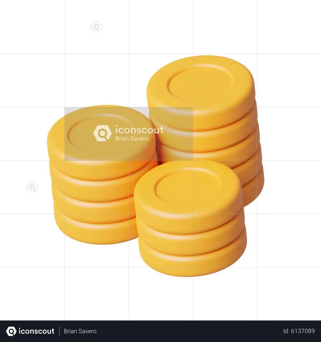 Coins  3D Icon