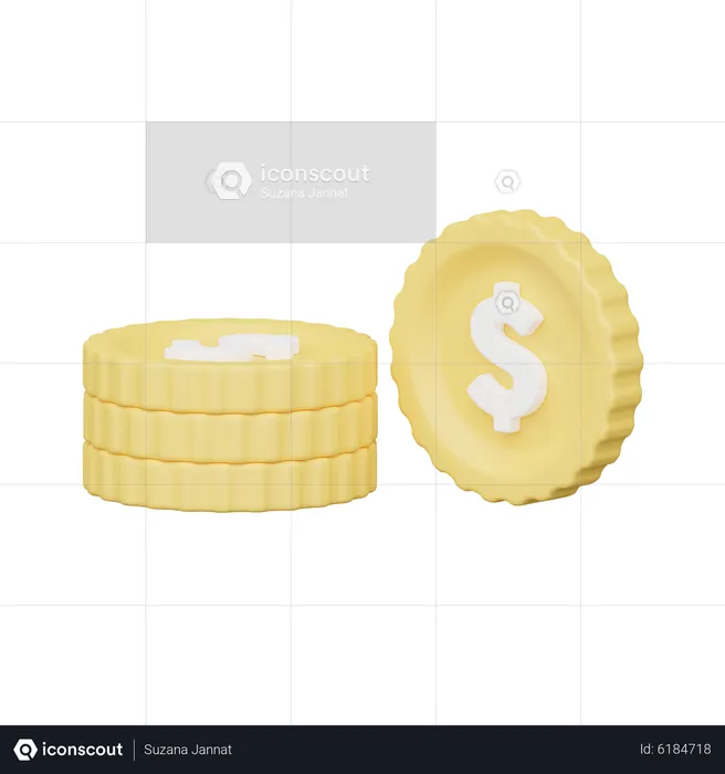 Coins  3D Icon