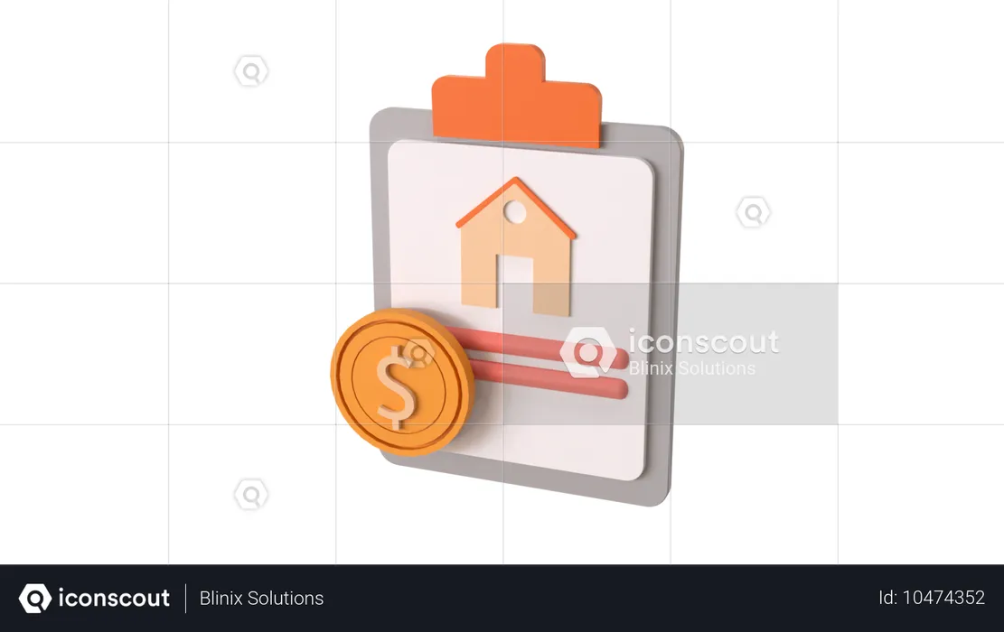 Coins Clipboard  3D Icon