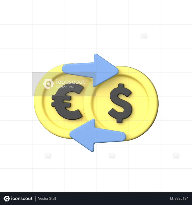 Coins Exchange  3D Icon