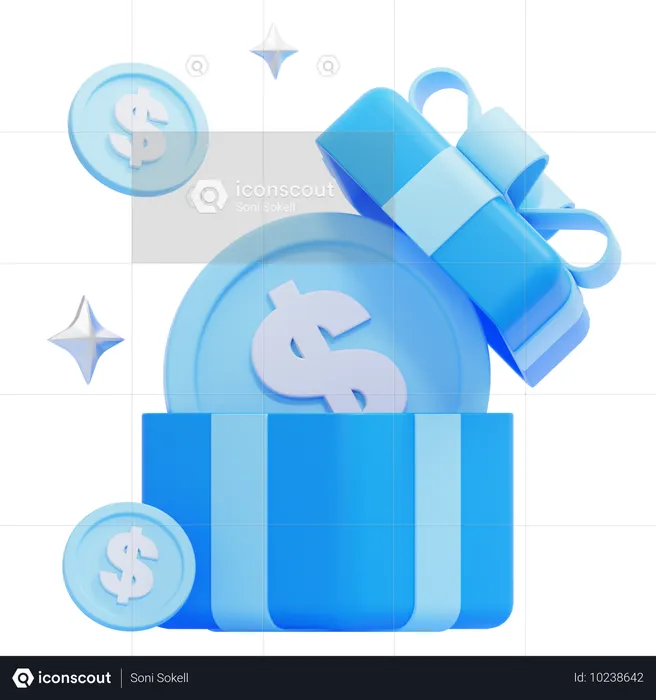 Coins Gift  3D Icon