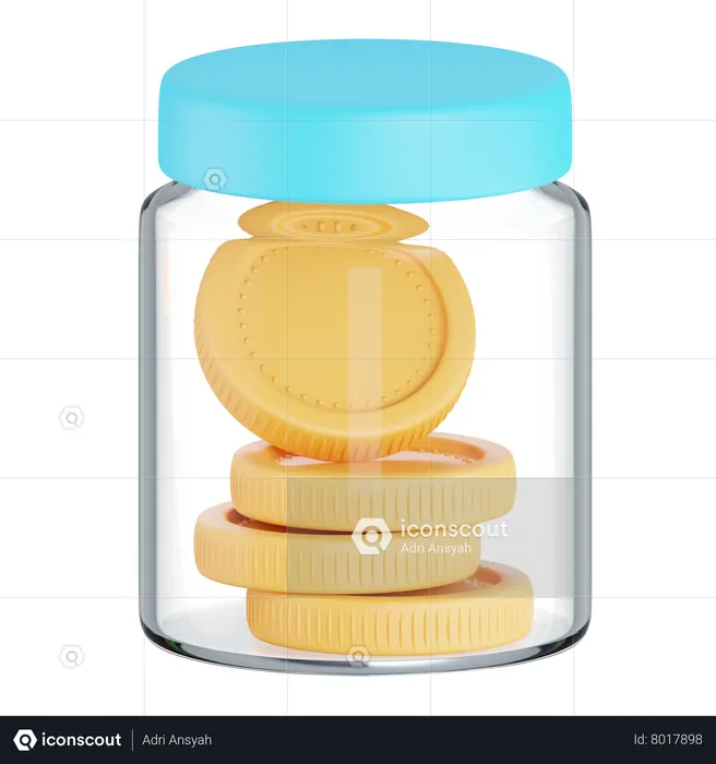 Coins Jar  3D Icon