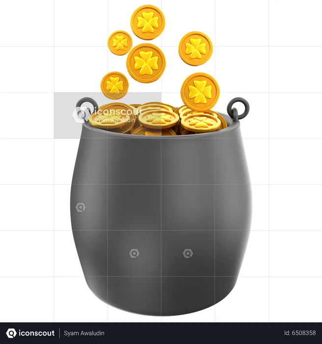 Coins Pot  3D Icon