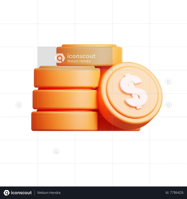 Coins Stack  3D Icon