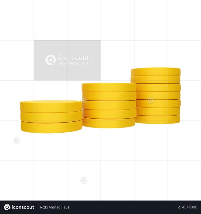 Coins Stack  3D Illustration