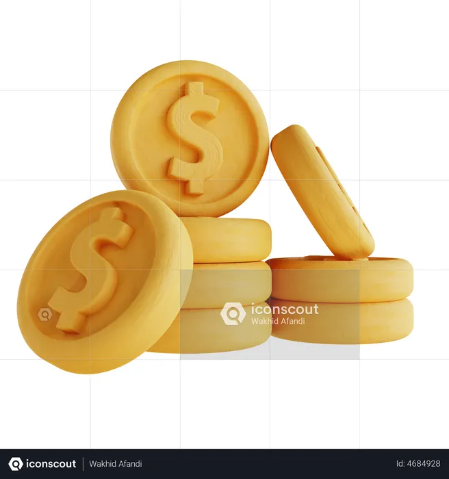 Coins Stack  3D Illustration