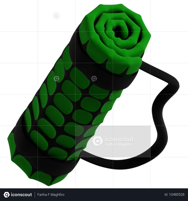 Esterilla enrollable verde para acampar  3D Icon