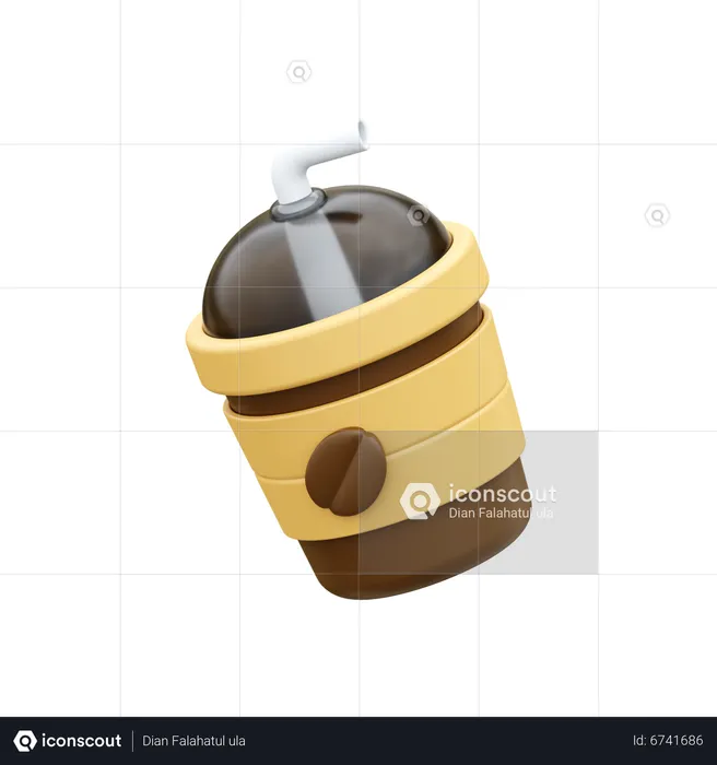 Cold Coffee Cup  3D Icon