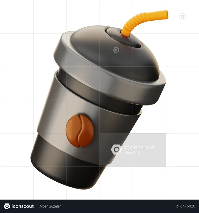 Cold Coffee Cup  3D Icon