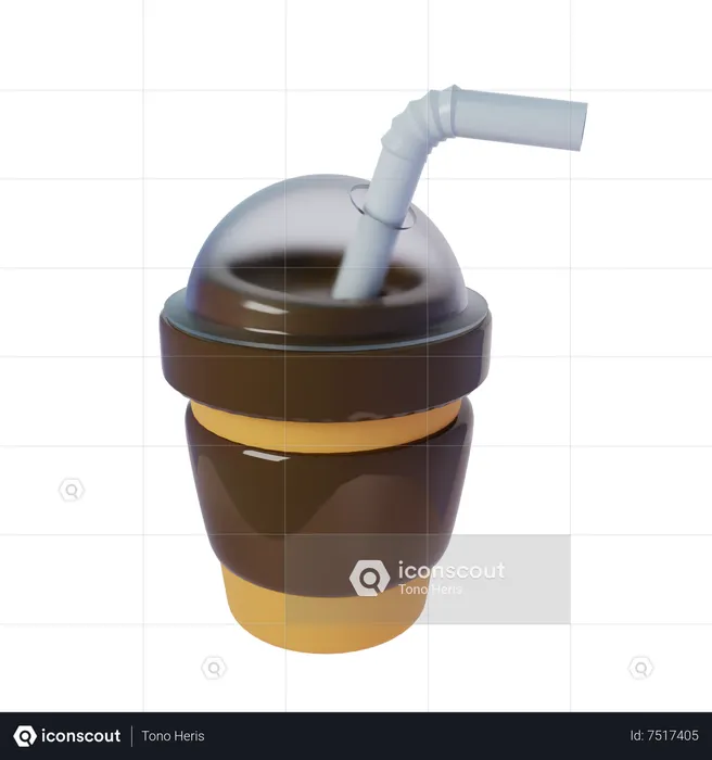 Cold Coffee Cup  3D Icon