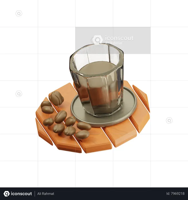 Cold Coffee Glass  3D Icon