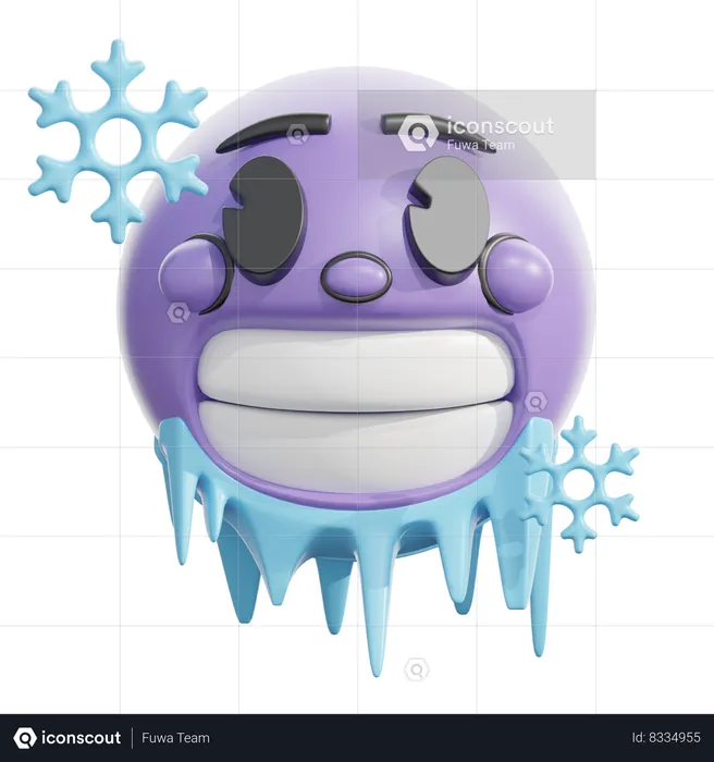 Cold face Emoji 3D Icon