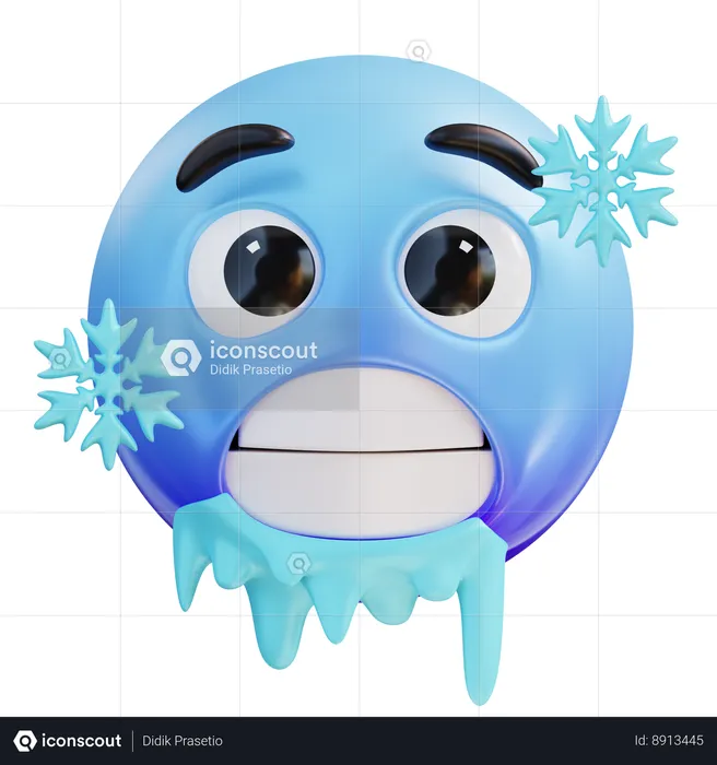 Cold Face Emoji 3D Icon