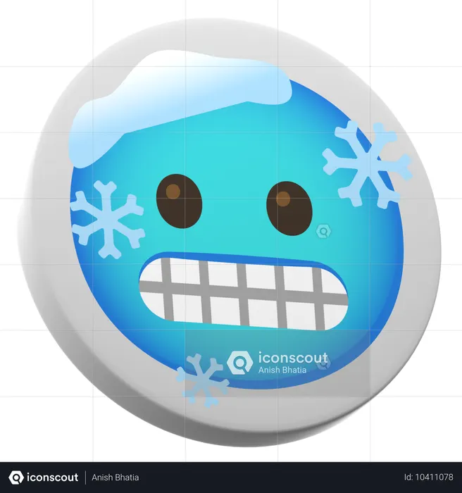 冷たい顔 Emoji 3D Icon