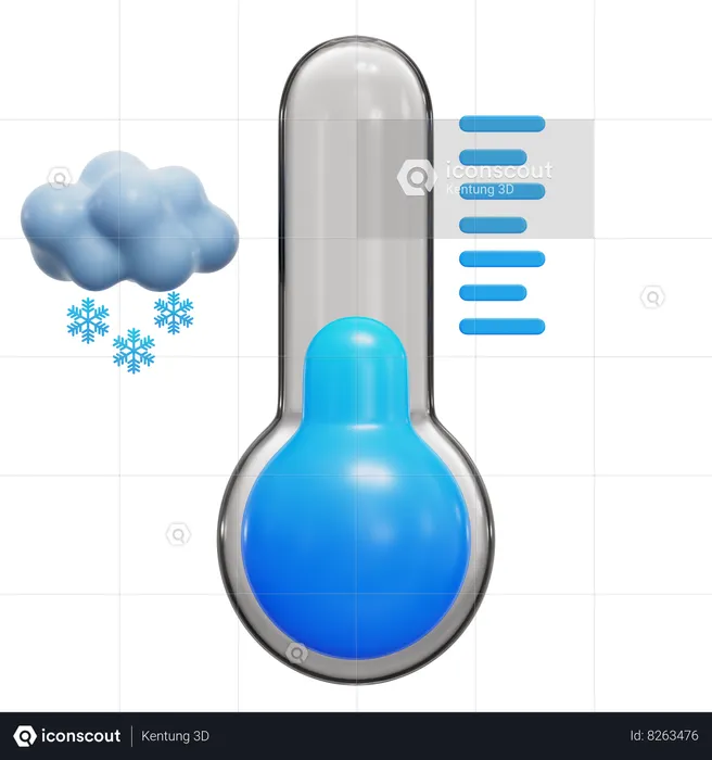 Cold Temperature  3D Icon