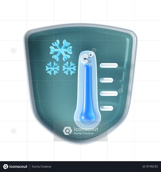 Cold Temperature with shield  3D Icon