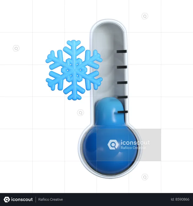 Cold thermometer  3D Icon