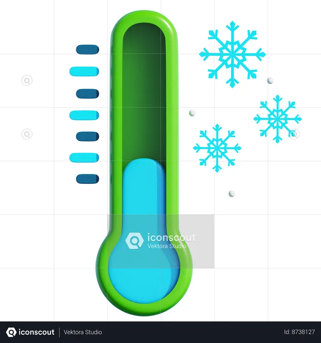 Cold Weather Temperature  3D Icon