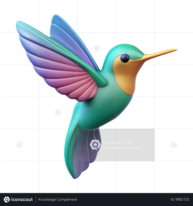 Colibri planant  3D Icon