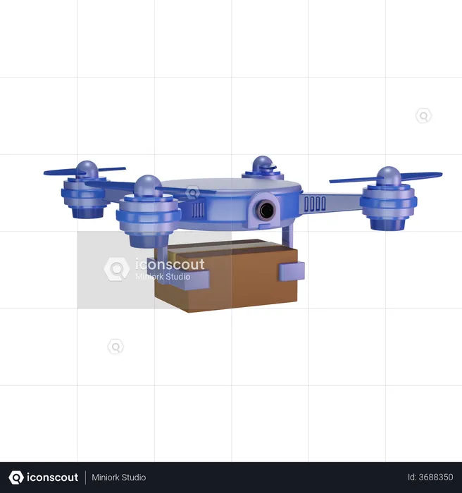 Colis de transport de drone  3D Illustration