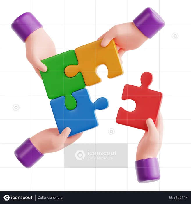 Collaboration en équipe  3D Icon