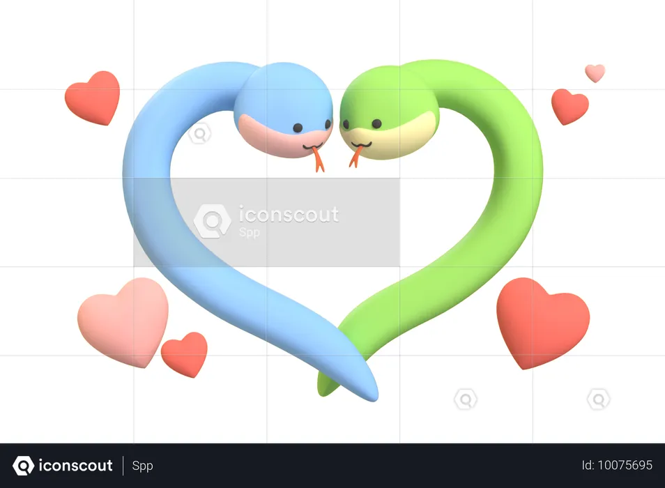 Coeur de serpent  3D Icon