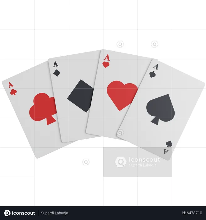 Collection Of Ace Cards  3D Icon