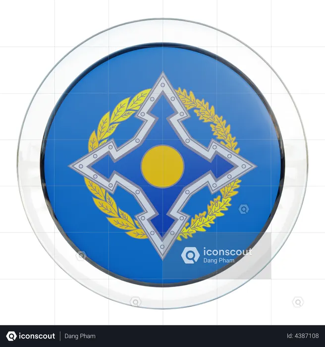 Collective Security Treaty Organization Flag Glass Flag 3D Flag