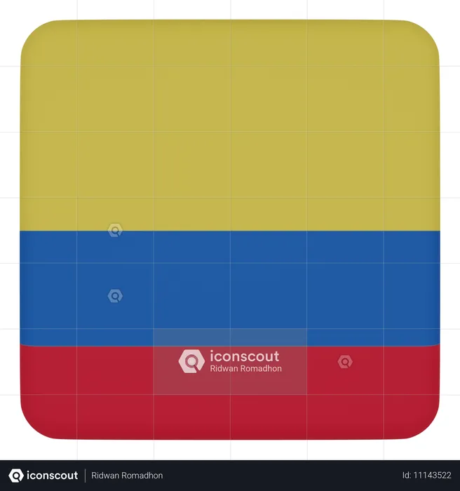 Colombia Flag 3D Icon