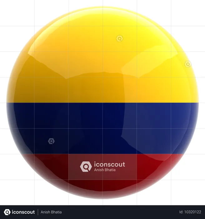 Colombia Flag 3D Icon